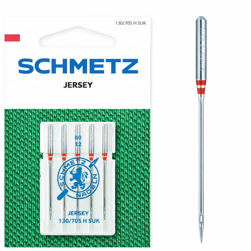 Igły półpłaskie Schmetz 130/705H SUK do jerseyu 80 5 szt.