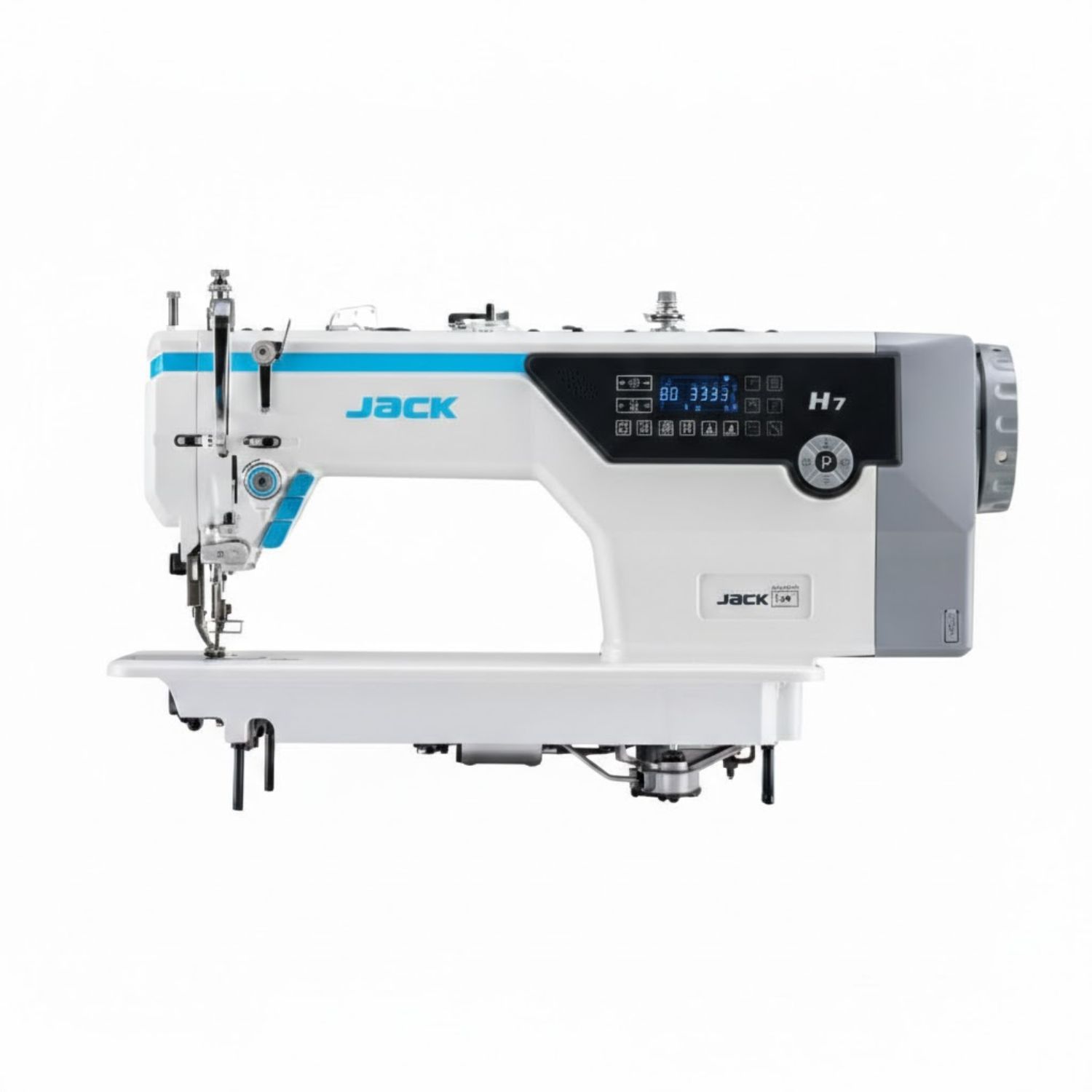 Stębnówka JACK H7-C automatyczna 1-igłowa z podwójnym transportem, do grubszych materiałów