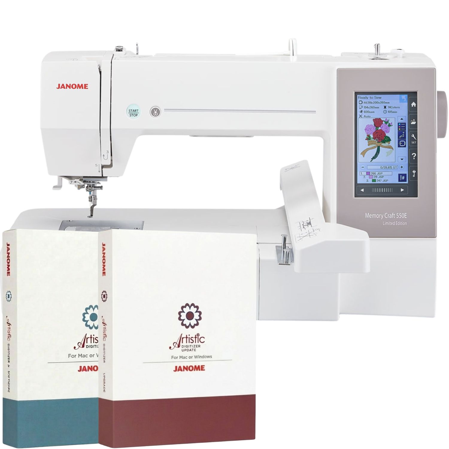 Hafciarka Janome MC550E LE + program Artistic Digitizer JR + rozszerzenie programu zestaw