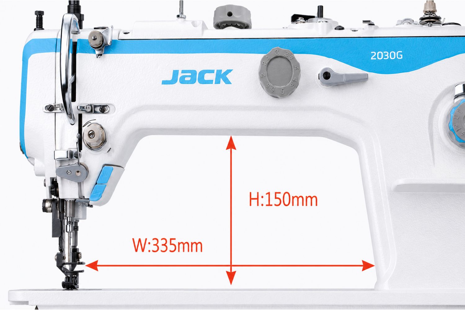 Przestrzeń robocza 335 na 150 mm w JACK 2030G-4Q