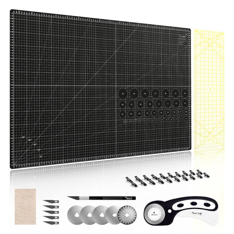 Zestaw do cięcia i krojenia TEXI CRAFT BLACK w rozmiarze 90 x 60cm