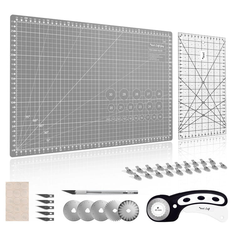 Zestaw do cięcia i krojenia TEXI CRAFT GRAY w rozmiarze 45 x 30 cm