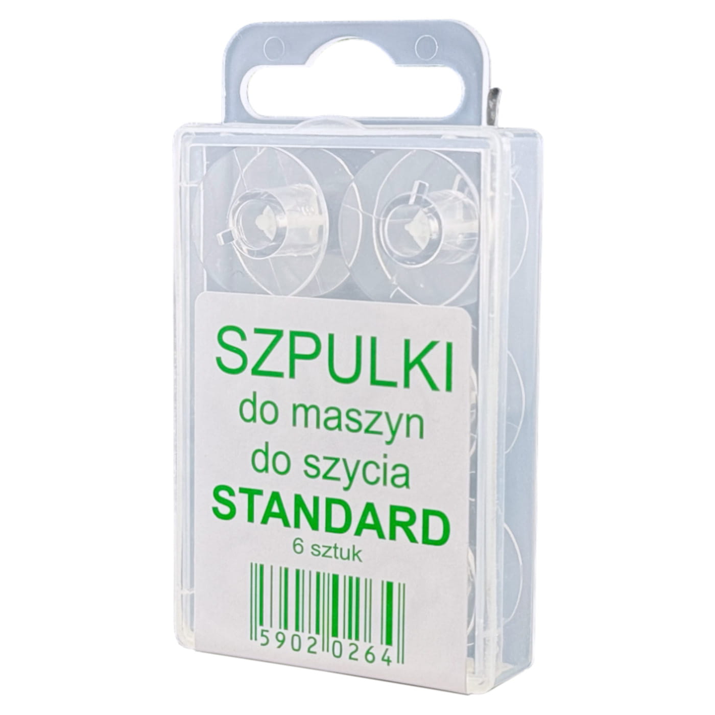 Szpulki plastikowe standardowe do maszyn do szycia 6 szt. w pudełku