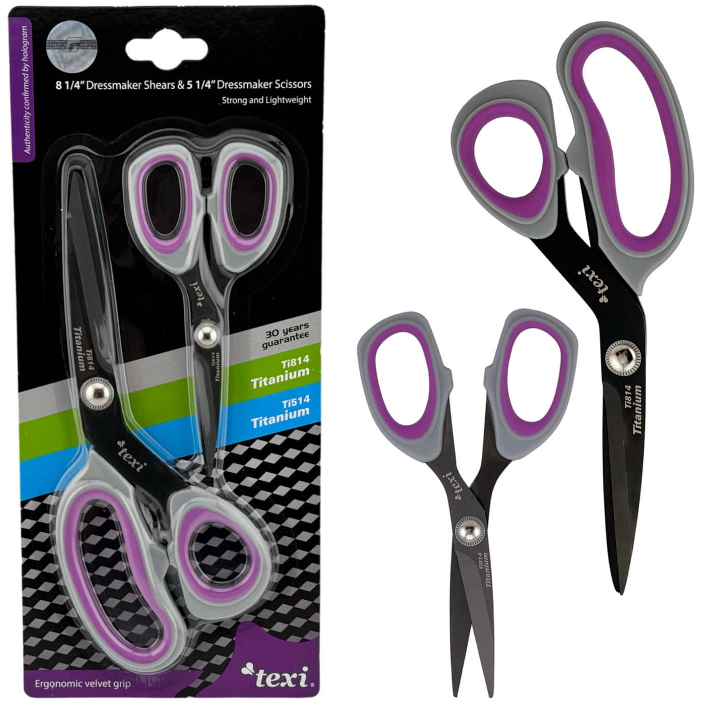Nożyczki krawieckie TEXI Titanium TiDuo850 zestaw 2 szt. 13cm 21cm